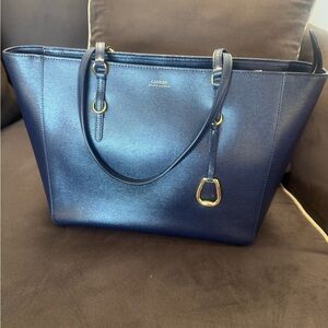 Lauren Ralph Lauren Dark Blue Tote with Gold Details
